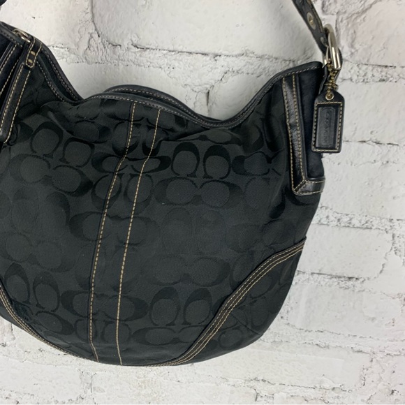 Coach Black Signature Print Hobo Shoulder Bag 6279 - Picture 2 of 12